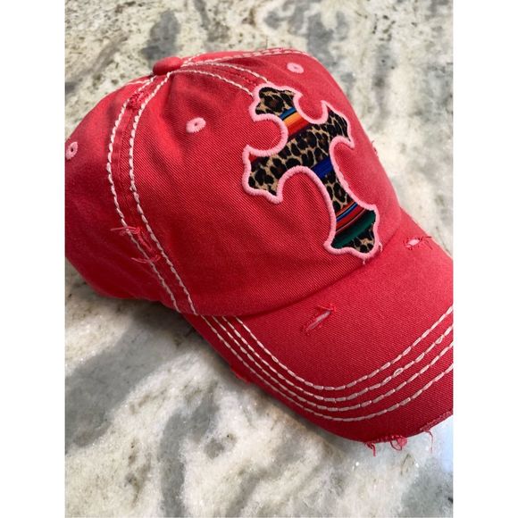 Pink Baseball Cap with Cross Monogrammed #beach #faith - Picture 1 of 4